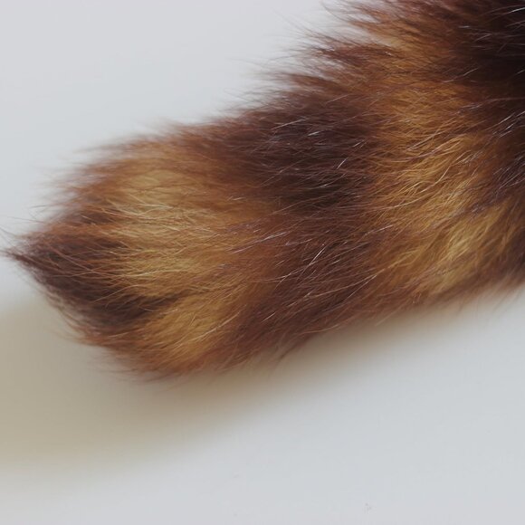 ⚡Brown with Black Strip Real Fox Tail Fur Clasp Fashion Charm Cosplay Toy - Picture 3 of 6